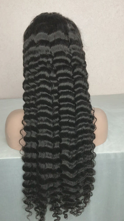 Deep Wave HD Lace Frontal | 100% Human Hair Wig | Natural Black