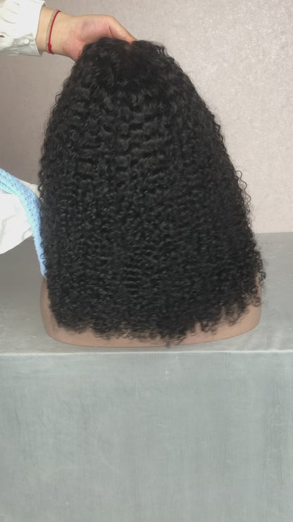 4b4c Afro Curly V-Part Wig – 100% Virgin Human Hair