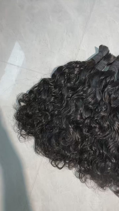 Indian Curly Virgin Bulk Hair For Braids,Braiding Hair,100% Human Hair