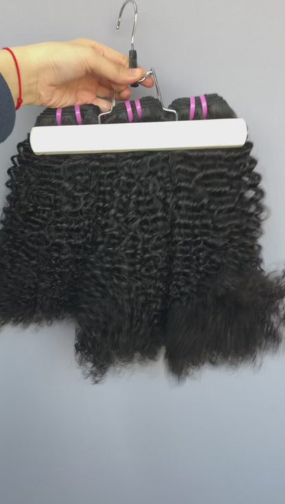 4b4c Curly Raw Human Hair Bundles