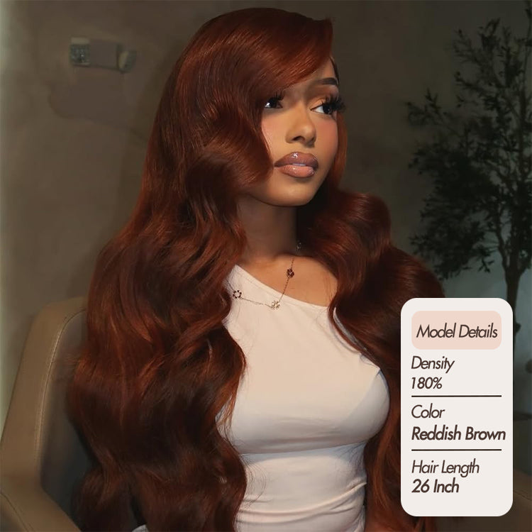 New Arrival Transparent Lace 26 Inch Reddish Brown 180 Density