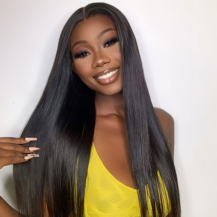 Straight Wig Virgin Hair For All Hair Texture with Pre Plucked Natural Hairline