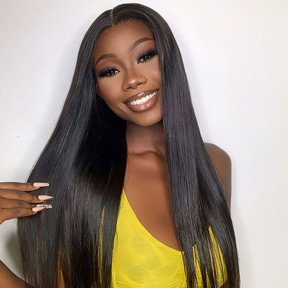 Straight Wig Virgin Hair For All Hair Texture with Pre Plucked Natural Hairline