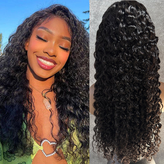 13x4 Transparent Lace Water Curly Wig Natural Hairline 180%