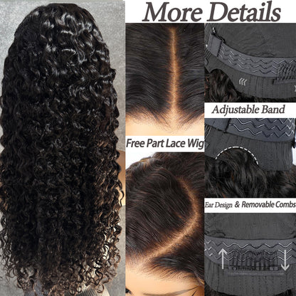 13x4 Transparent Lace Natural Wave Wig Natural Hairline 180%